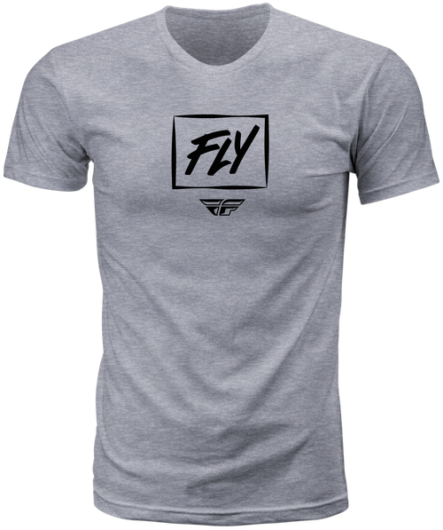 Fly Racing Zoom Tee Grey Small - Comfortable Combed Cotton-Polyester Blend