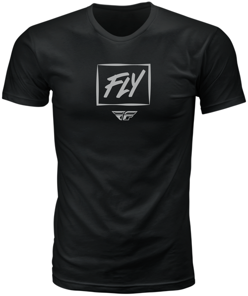 Fly Racing Zoom Tee Black Medium - Comfortable Combed Cotton-Polyester Blend