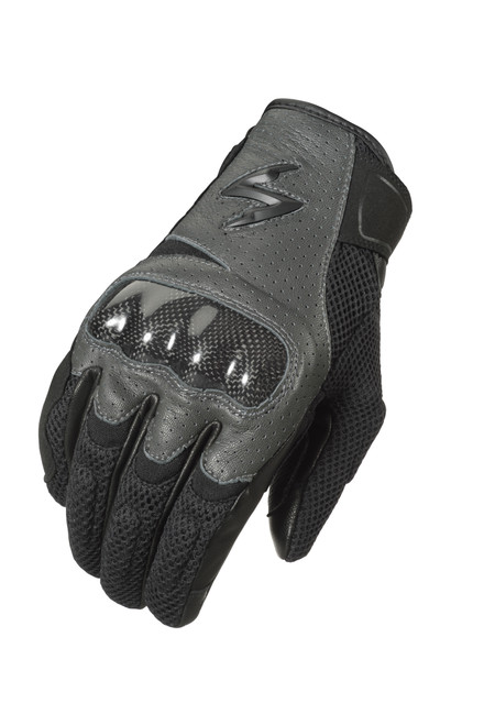 ScorpionEXO Vortex Air Gloves Grey XL – Breathable Goat Leather Motorcycle Gloves with Carbon Fiber Knuckles and Touchscreen Compatibility