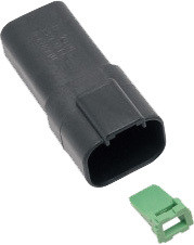 NAMZ CUSTOM CYCLE Deutsch DR-4B 4-Wire Black Connector for Motorcycle Wiring
