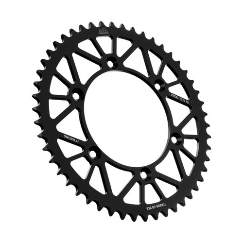 JT RaceLite Rear 50-Tooth Aluminum Sprocket for 520 Chain - Black (Part JTA808.50BLK)