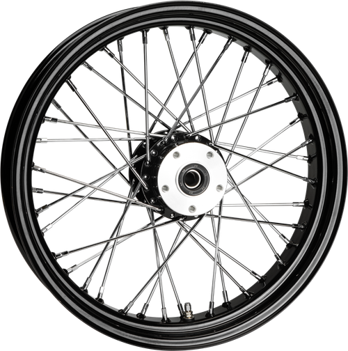 HardDrive 052-0446 Black and Chrome Spoked Rear Wheel for Harley Davidson 18x3.5 with 3/4" Axle Pre-1999