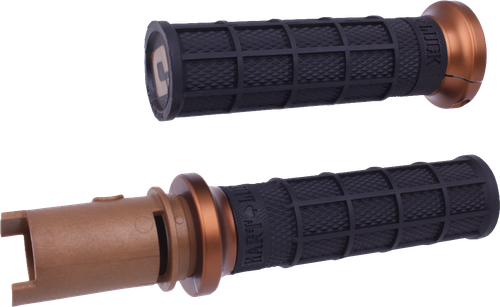 ODI Lock On Hart Luck Full Waffle Handlebar Grips for V-Twin Motorcycles - Black/Bronze CVO '23-'24 (Part V31HTC-BZ-Z)