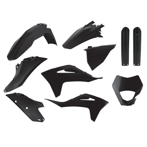 POLISPORT Enduro Full Kit Black Gas - Durable Gloss Polypropylene (DGP) for Off-Road Applications