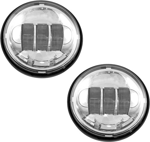 Cyron ABIG4.5-A6KC 4.5-Inch Chrome Harley Passing Lamps with Cree LED Chips
