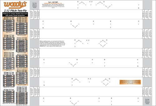 WOODYS Stud Template for 2.52-Inch 2-Ply Tracks - Part Number 252T-TEMP