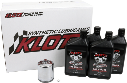 KLOTZ KH-101 Basic Harley Davidson 4 Quart Synthetic Oil Change Kit