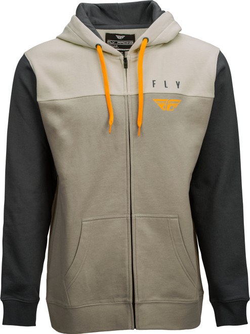 Fly Racing Horizontal Zip Up Hoodie Khaki, Stone & Grey - Part #354-0253S