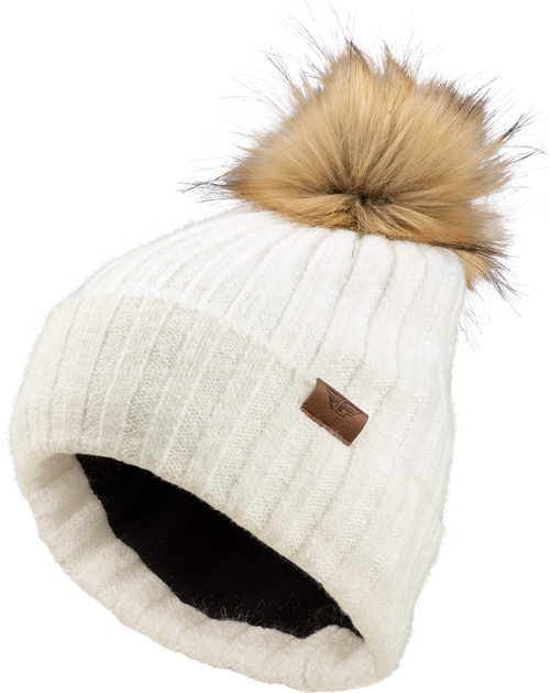 Fly Racing Women's Snow Pom Beanie Beige - Part Number 22-3252 BEIGE