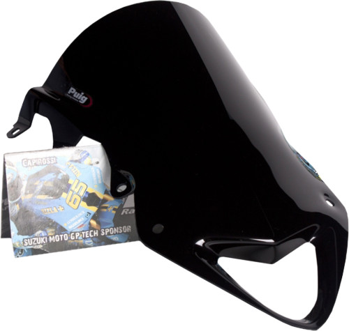 PUIG Windscreen Racing Black for Motorcycles, Part Number 5205N