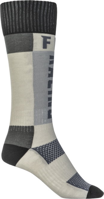 Fly Racing MX Socks Thick Grey/Black Large/X-Large - Durable and Comfortable Boot Length Socks
