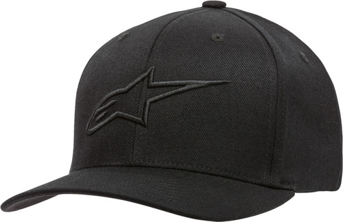 Alpinestars Ageless Curve Hat Black/Black Large/X-Large - Comfortable Stretch Twill Cap with Embroidered Logo