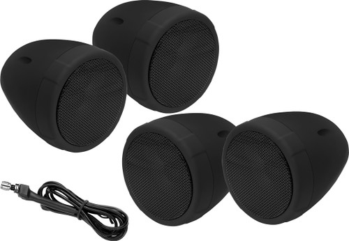 BOSS AUDIO MCBK475BA 4 Speaker Bluetooth Amplified Kit with Overhead Speaker Box and Gunmetal Finish