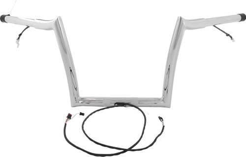 BAGGERNATION 12" OEM Monkey Bar Pre-Wired Chrome for Harley Davidson 2015-2023 Fltr - Part OEMPW-15L-12 C