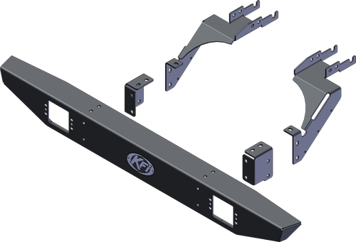 KFI Rear Formed Bumper Part 102080 – Durable Steel Construction with Black Wrinkle Finish