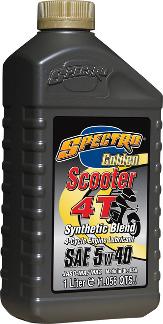 Spectro Golden Scooter Semi Synthetic Oil 4T 5W-40 - 1 Quart for Motorcycles and Scooters
