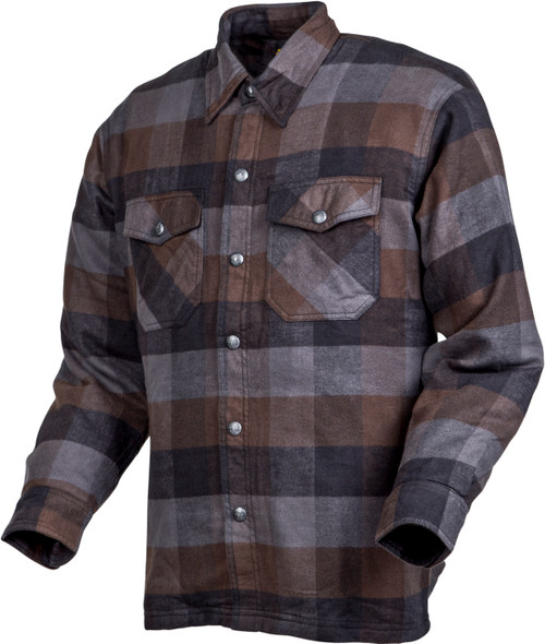 Scorpion EXO Covert Moto Flannel Black/Brown/Grey 4X - Protective Riding Shirt with Kevlar Lining