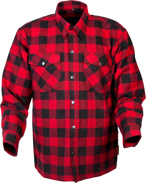Scorpion EXO Covert Moto Flannel Red/Black Small - Protective Riding Shirt with Kevlar Lining