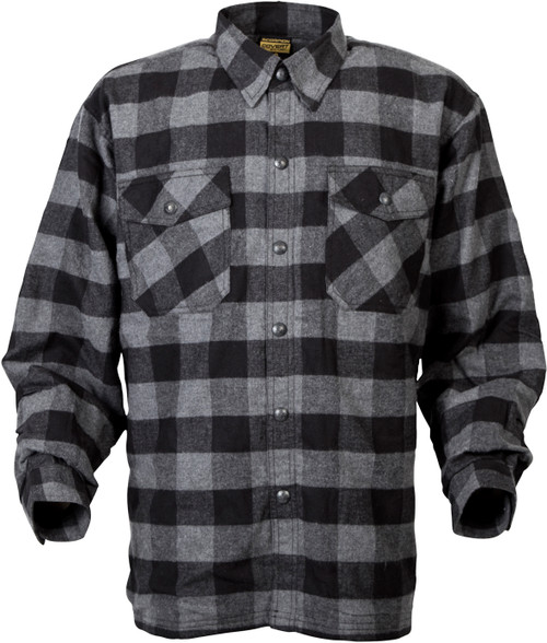 Scorpion EXO Covert Moto Flannel Black/Grey Small - Protective Riding Shirt with Kevlar Lining