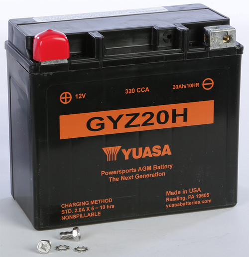 YUASA GYZ20H Sealed Factory Activated Motorcycle Battery - High CCA Performance