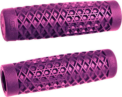 ODI Vans Cult V-Twin Grips Purple 1 inch - Classic Waffle Pattern for Café and V-Twin Motorcycles