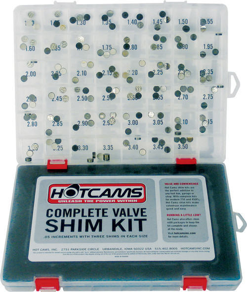 HOT CAMS Valve Shim Kit 141-Piece for Honda, Kawasaki, Suzuki, Yamaha - Part HCSHIM02