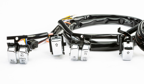 Hardrive Hbar Switch Kit with Chrome and Black Letters for Harley Softail 2007-2013
