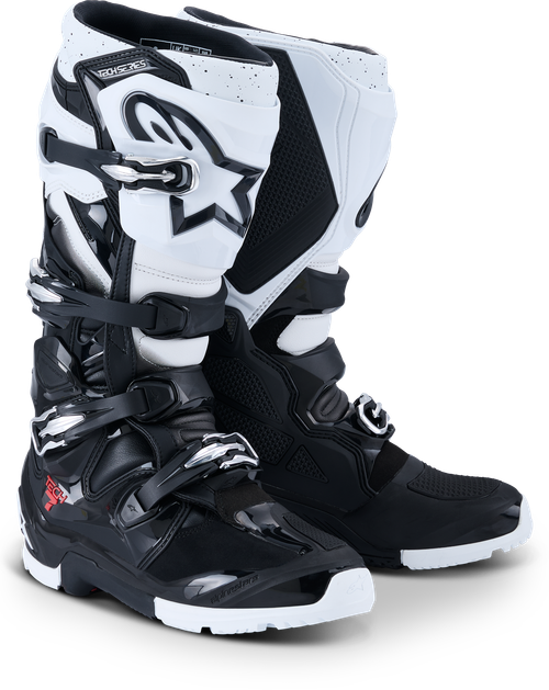 Alpinestars Tech 7 Enduro Motorcycle Boots - Men's Size 9 Black and White