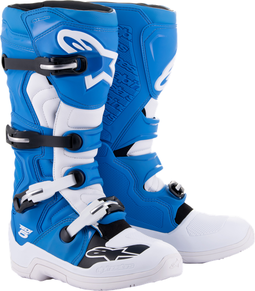 Alpinestars Tech 5 Off-Road Motorcycle Boots Blue/White Size 5