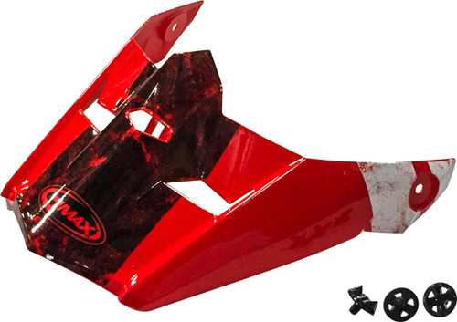 GMAX G046892 Visor with Screws for Dominant MX 46 in Red/Black/White, Medium Size