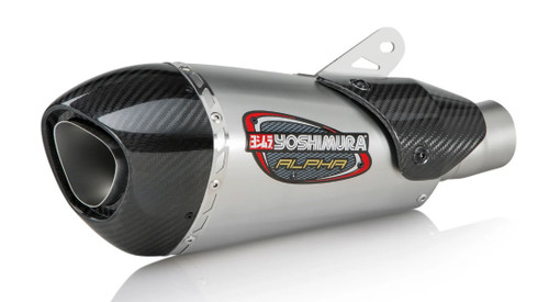 Yoshimura Alpha T Street Slip-On Exhaust with SS and CF Works Finish - Part Number 19675BP520