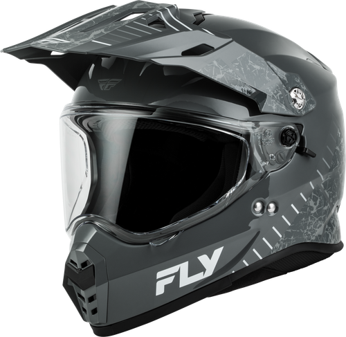 Fly Racing Trekker Granite Helmet Grey Large - DOT & ECE Approved Motorcycle Helmet