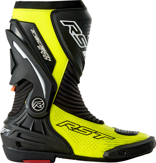 RST Tractech Evo D3o Motorcycle Boots Black and Fluorescent Yellow, Size 13