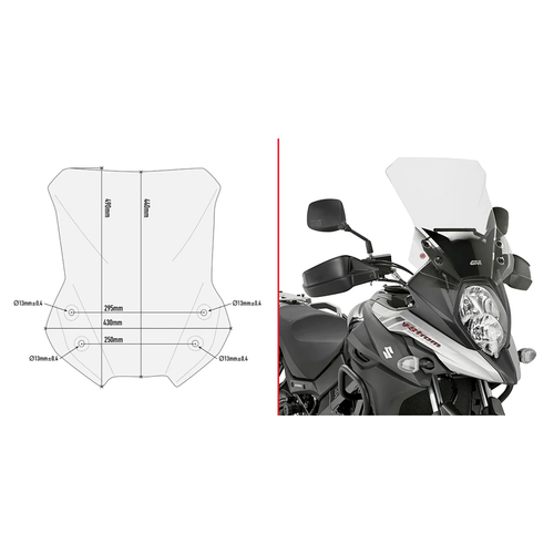 GIVI D3112ST Clear & Smoked Motorcycle Windshields for Suzuki