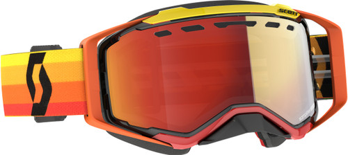 Scott Prospect Snowcross Goggle Orange/Yellow Enhancer Red Chrome with Advanced Lens Lock System