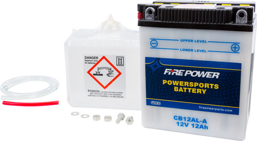 Fire Power CB12AL-A 12V Heavy Duty Battery with Acid for Automotive Use
