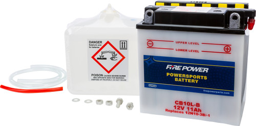 Fire Power CB10L-B 12V Heavy Duty Battery with Acid Pack
