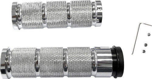 HardDrive 353062 Retro Chrome Handlebar Grip Set for Motorcycles