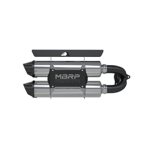 MBRP Dual Stacked Slip-On System with Performance Muffler and Black Tip - Part Number AT-9518PT