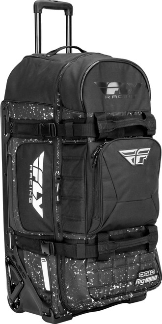 Fly Racing Ogio Rig 9800 Gear Bag Black/White with SLED™ Wheeled Chassis and Enhanced Organization