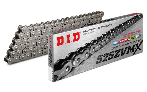 D.I.D Super Street Series 525ZVMX X-Ring Chain - 100 Links for Heavy-Duty Street Bikes