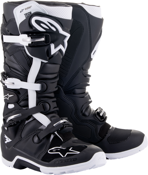 Alpinestars Tech 7 Enduro Drystar Boots Size 13 - Black and White