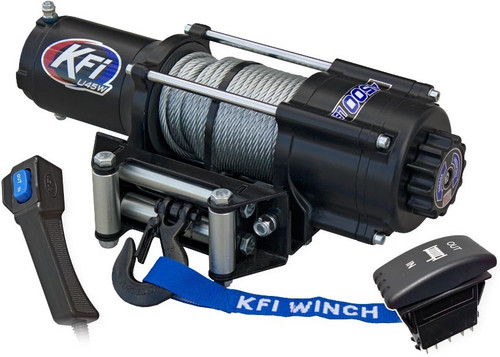 KFI U45W-R2 Wide 4500 lb UTV Winch with 12V DC Motor and All-Metal Planetary Gear Drive