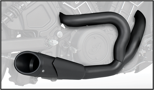 Freedom Combat 2 1 Shorty Exhaust System for Scout 2014 and Up – Pitch Black Finish