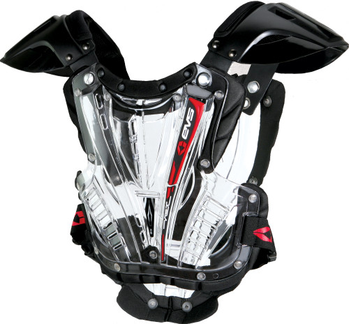 EVS VEX-CLR-S Vex Roost Guard Clear/Black Youth for Full Chest and Spine Protection