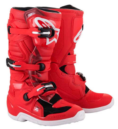 Alpinestars Tech 7S Youth Motorcycle Boots Red Size 4