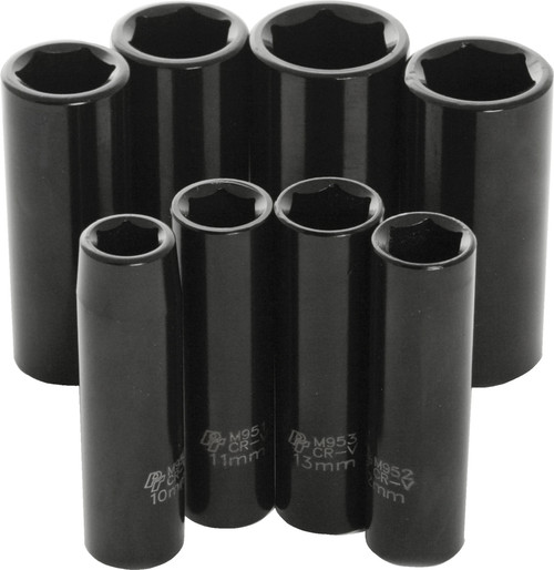 Performance Tool M595DB 8-Piece 3/8 Inch Drive Metric Impact Socket Set Deep