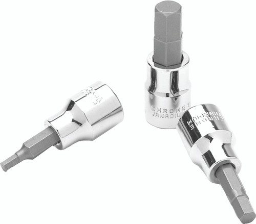 Performance Tool W38890 8-Piece 3/8-Inch Metric Hex Bit Set for Automotive and Mechanical Applications
