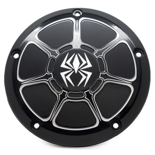 Rekluse Racing Black Gloss Derby Cover for Harley Big Twin 1999-2017 with Low Profile Design - Part RMS-0515003