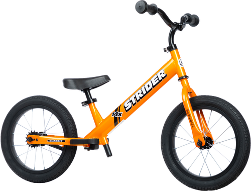 STRIDER 14x Sport Bike Tangerine - Versatile Balance and Pedal Bike for Kids 3-7